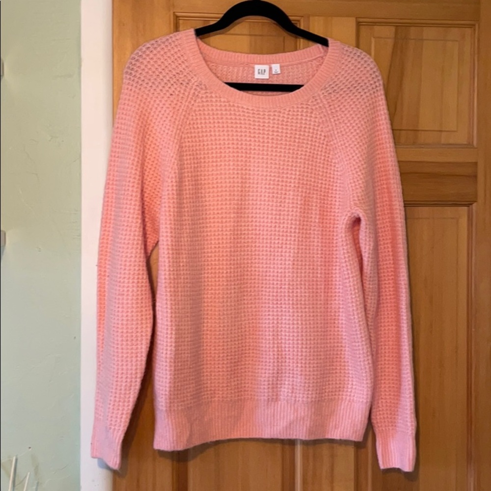 Pink waffle sweater